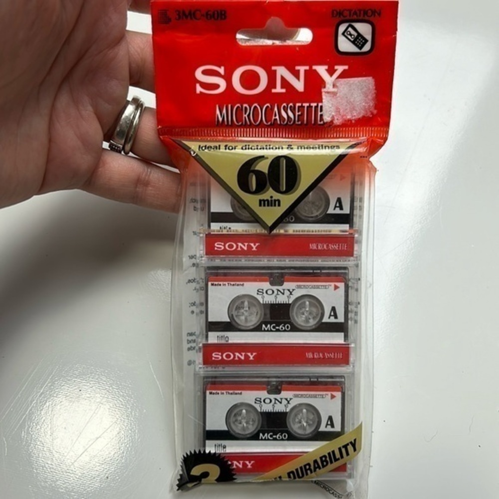 Sony 3MC-60B MC-60 Microcassette Blank Cassette Tape Disc 60 Minutes 3 Tapes